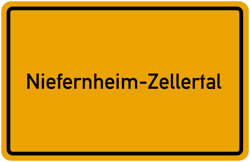 Ortsschild Niefernheim-Zellertal