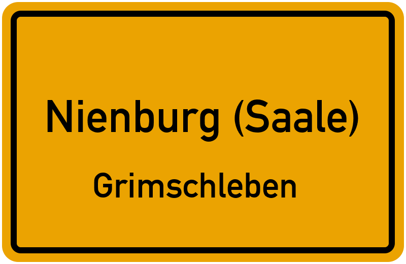 Ortsschild Nienburg (Saale)