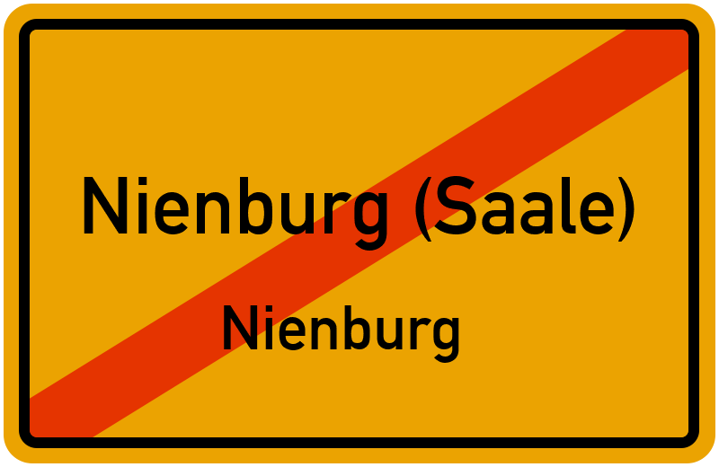 Ortsschild Nienburg (Saale)