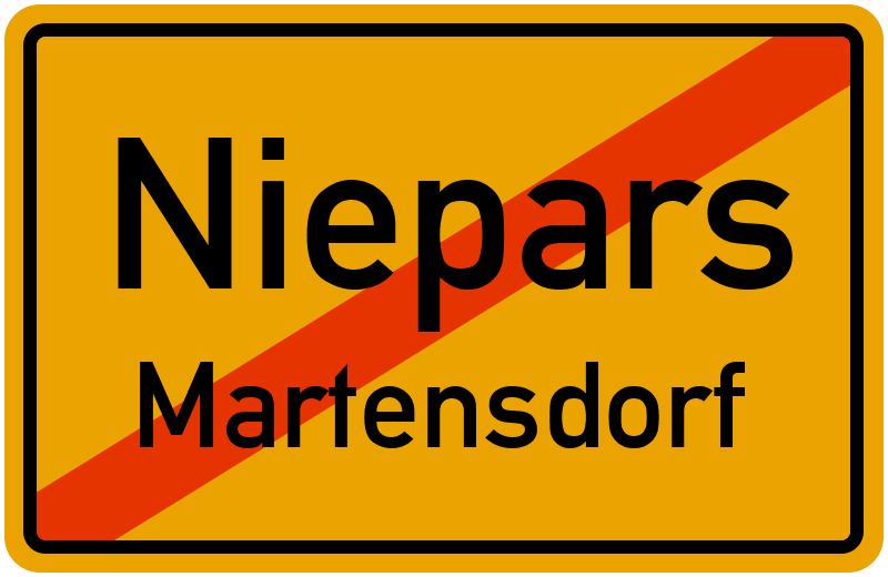Ortsschild Niepars