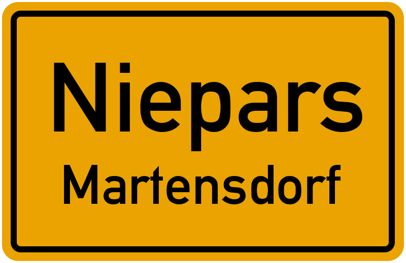 Ortsschild Niepars
