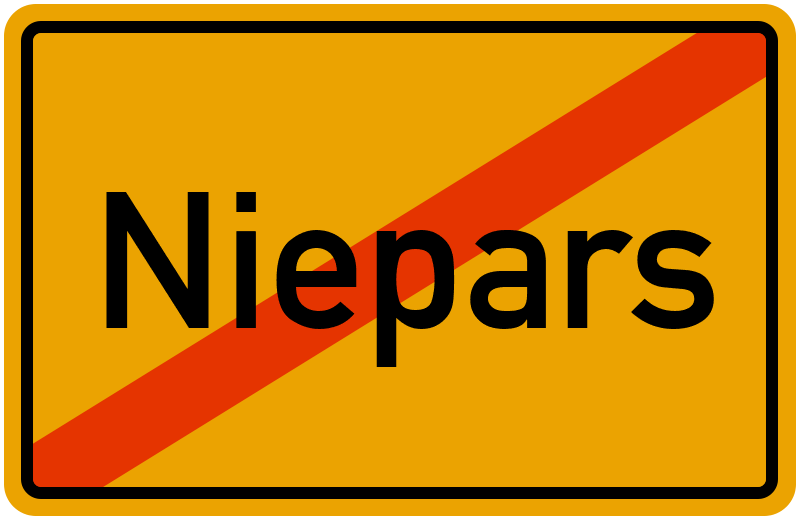 Ortsschild Niepars