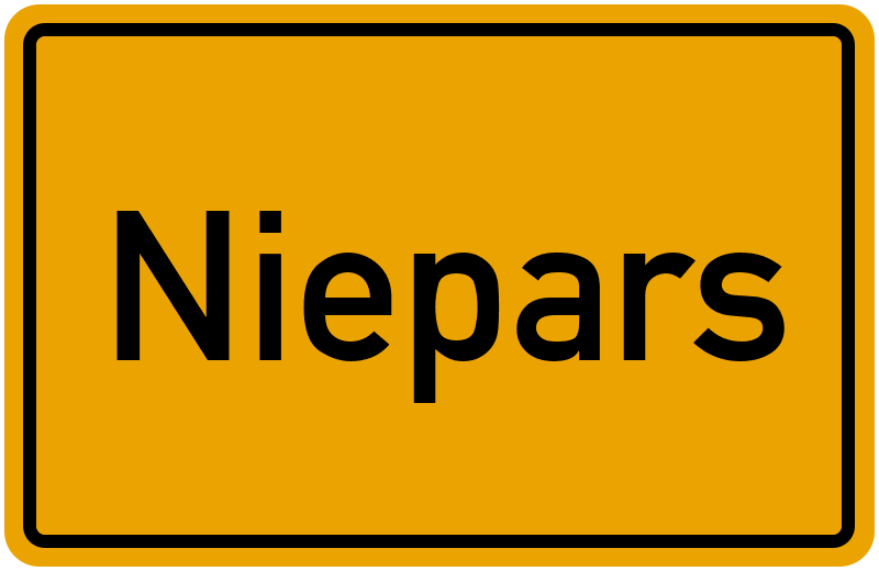 Ortsschild Niepars