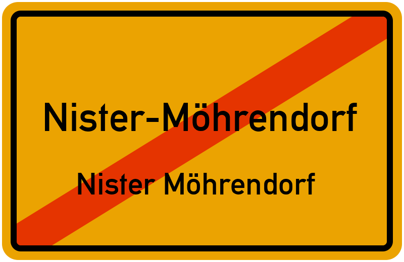 Ortsschild Nister-Möhrendorf
