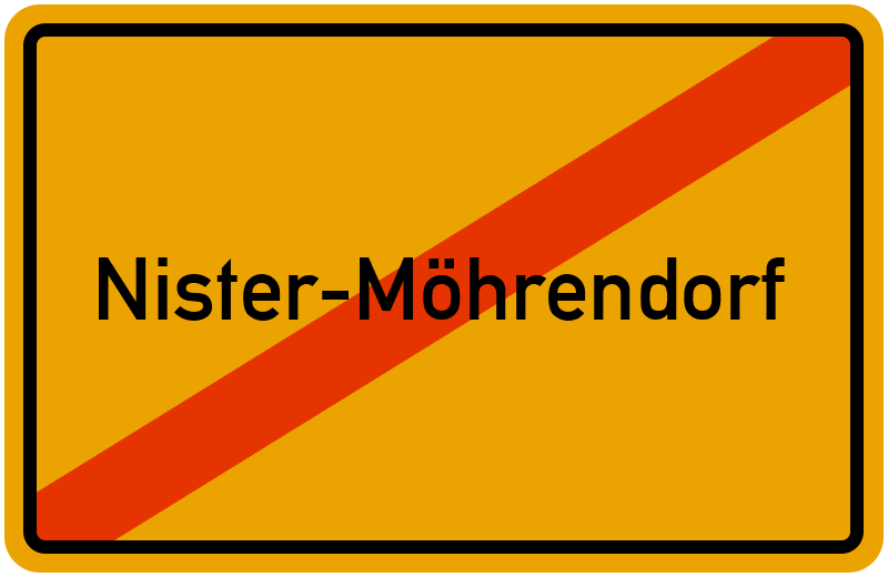 Ortsschild Nister-Möhrendorf