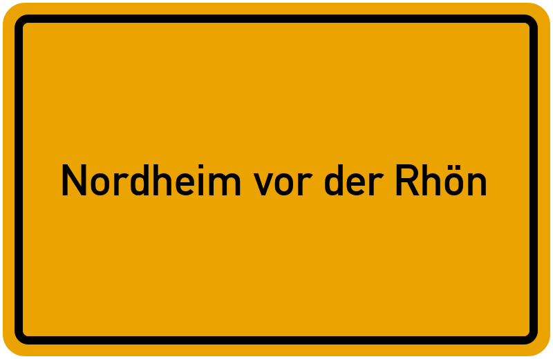 Ortsschild Nordheim vor der Rhön