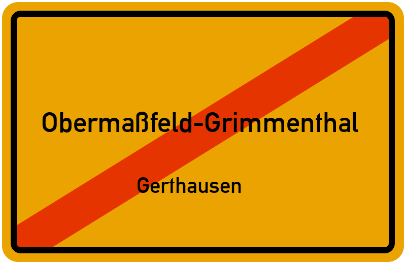 Ortsschild Obermaßfeld-Grimmenthal