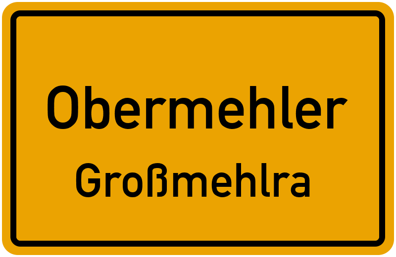Ortsschild Obermehler