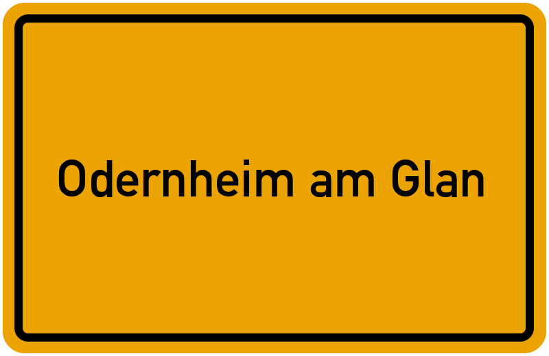 Ortsschild Odernheim am Glan