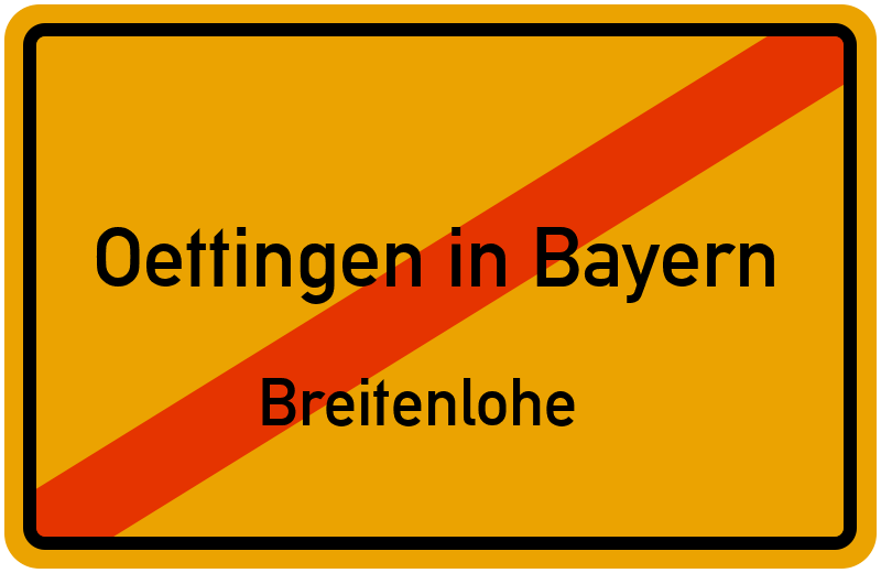 Ortsschild Oettingen in Bayern