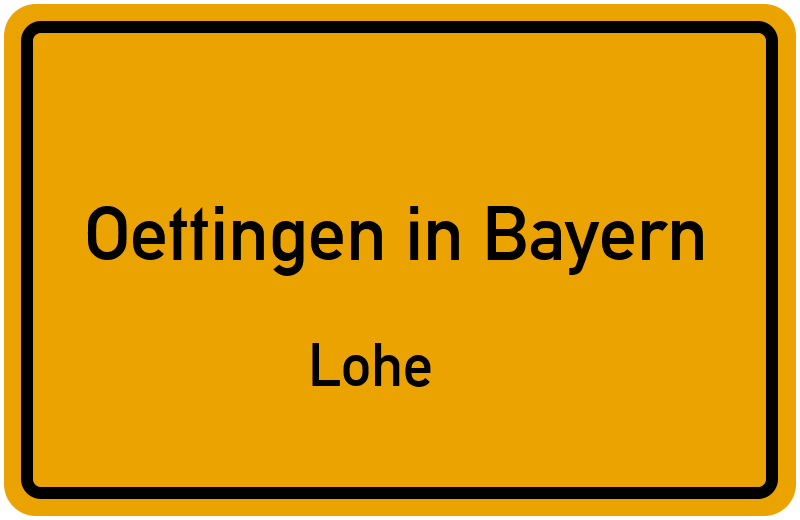 Ortsschild Oettingen in Bayern