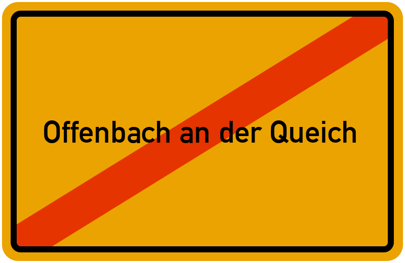 Ortsschild Offenbach an der Queich