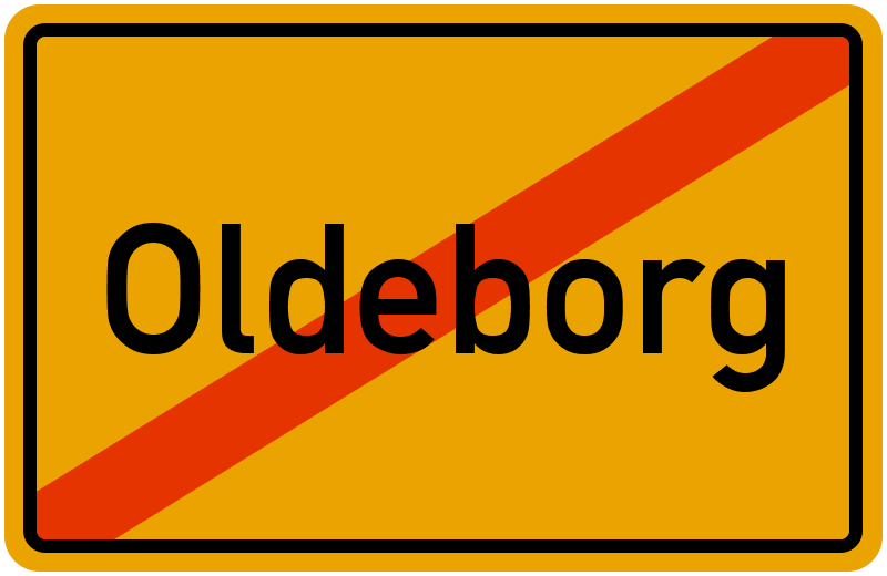 Ortsschild Oldeborg