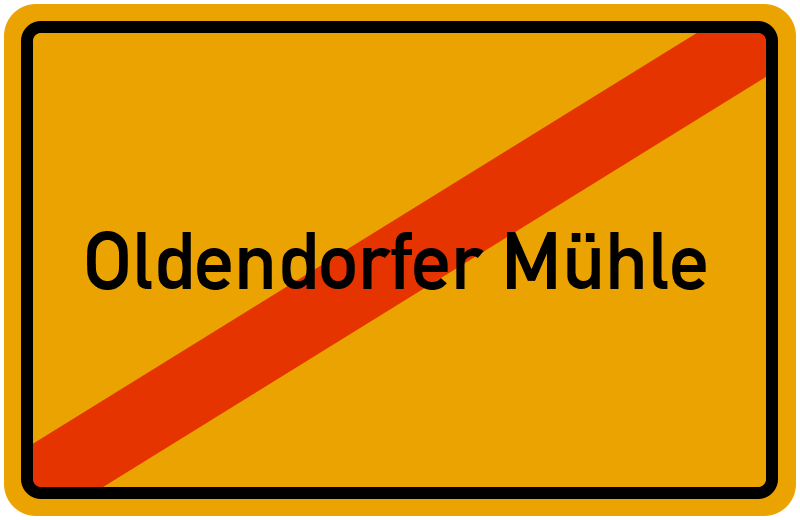 Ortsschild Oldendorfer Mühle