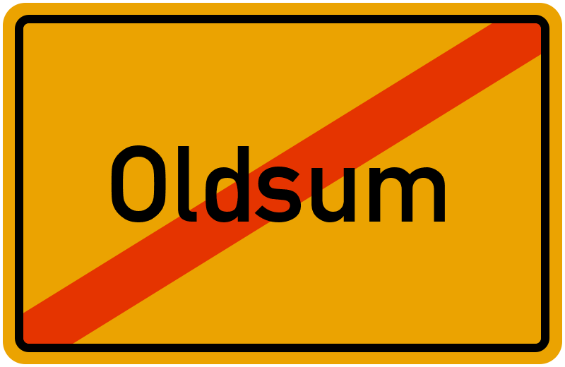 Ortsschild Oldsum