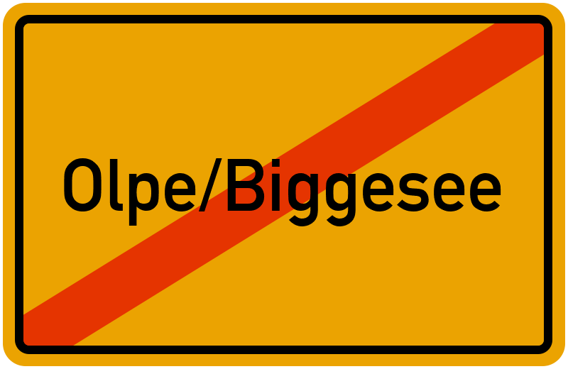 Ortsschild Olpe/Biggesee