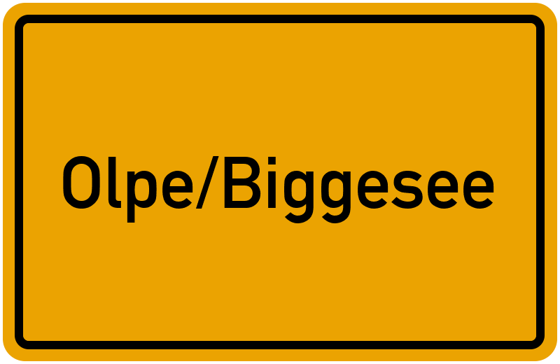 Ortsschild Olpe/Biggesee