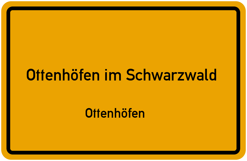 Ortsschild Ottenhöfen im Schwarzwald