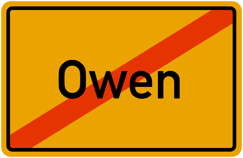 Ortsschild Owen
