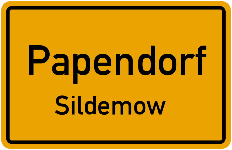 Ortsschild Papendorf