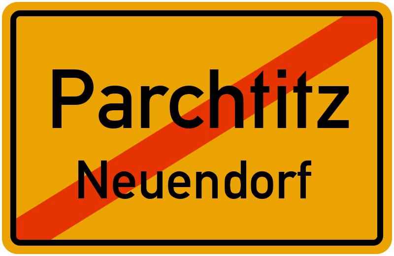 Ortsschild Parchtitz