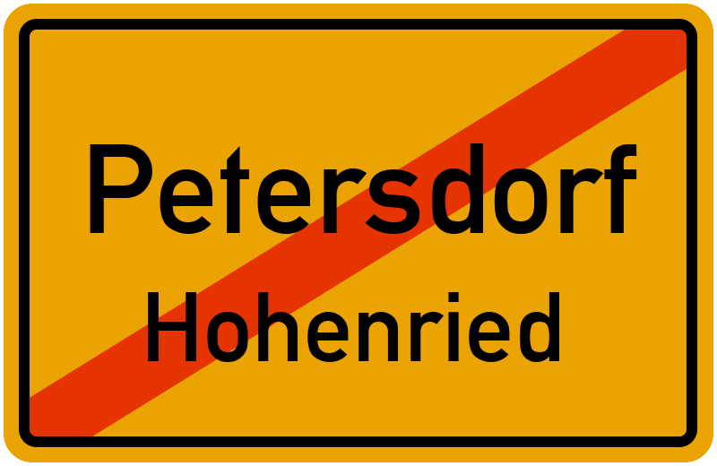Ortsschild Petersdorf