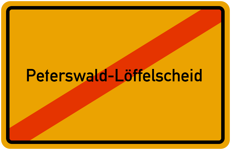 Ortsschild Peterswald-Löffelscheid