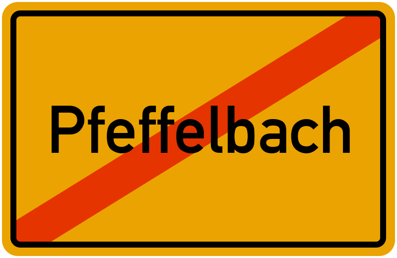 Ortsschild Pfeffelbach