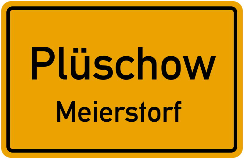 Ortsschild Plüschow