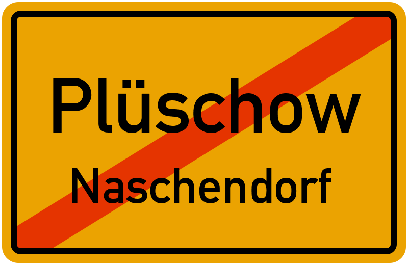 Ortsschild Plüschow