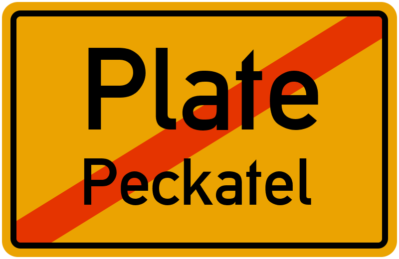 Ortsschild Plate