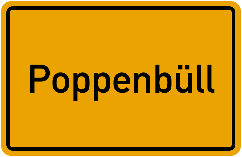 Ortsschild Poppenbüll