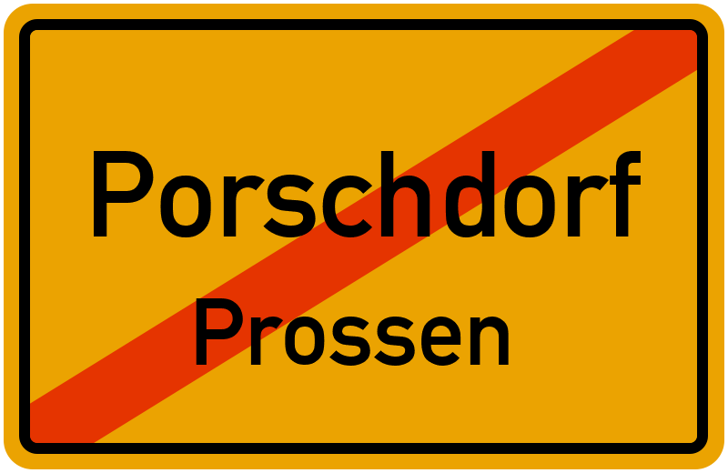 Ortsschild Porschdorf