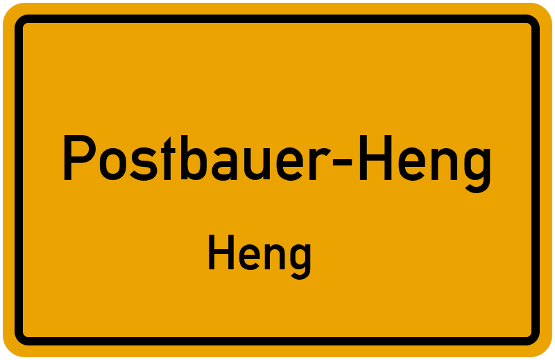 Ortsschild Postbauer-Heng