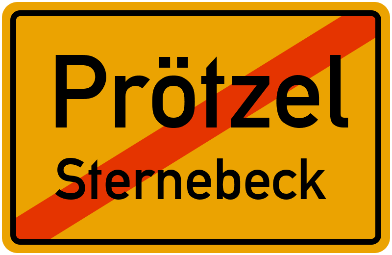 Ortsschild Prötzel