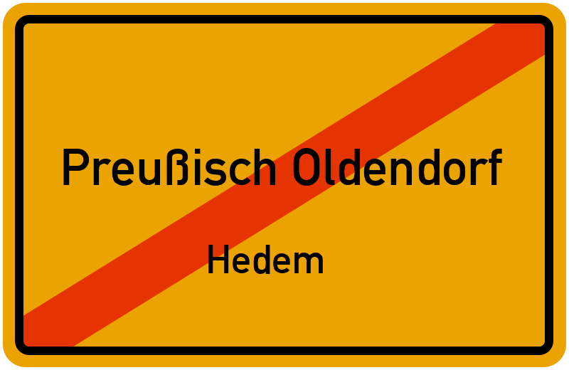 Ortsschild Preußisch Oldendorf