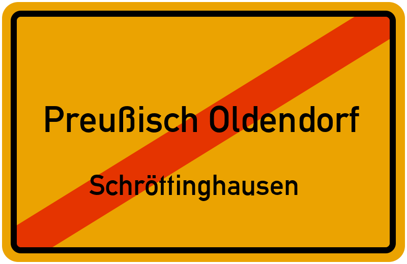 Ortsschild Preußisch Oldendorf
