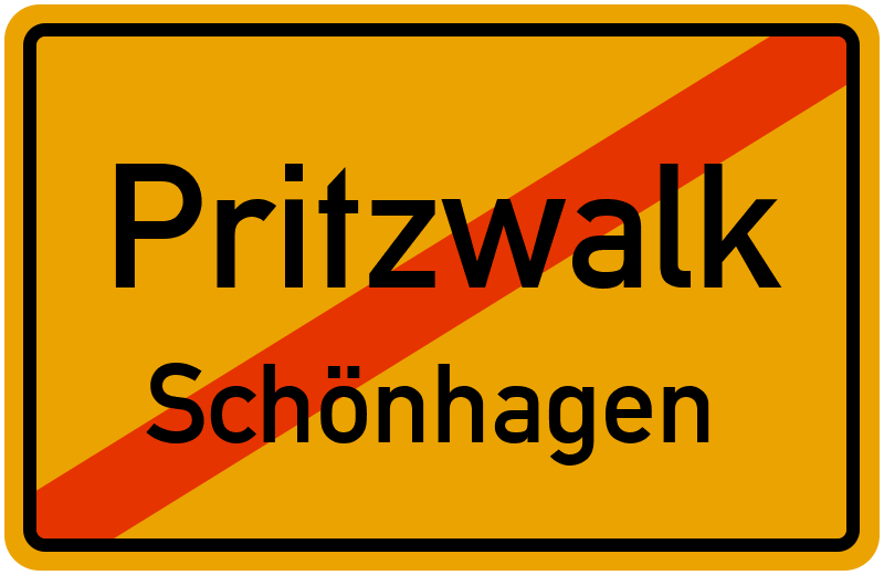 Ortsschild Pritzwalk