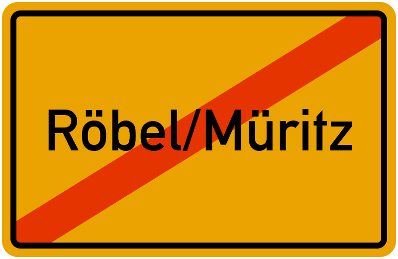 Ortsschild Röbel/Müritz