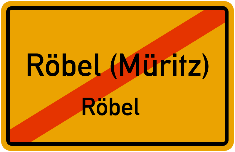 Ortsschild Röbel (Müritz)