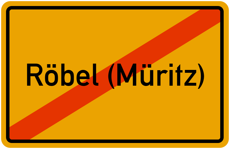 Ortsschild Röbel (Müritz)