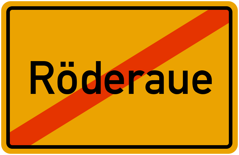 Ortsschild Röderaue