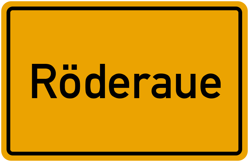 Ortsschild Röderaue