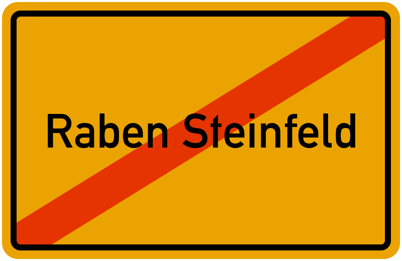 Ortsschild Raben Steinfeld