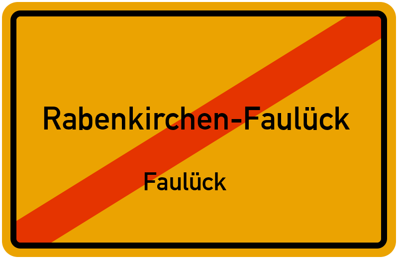 Ortsschild Rabenkirchen-Faulück