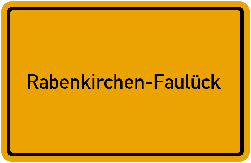 Ortsschild Rabenkirchen-Faulück