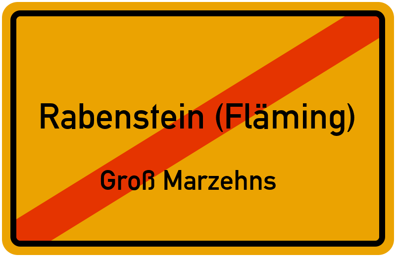 Ortsschild Rabenstein (Fläming)