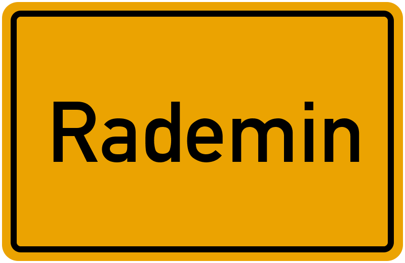 Ortsschild Rademin