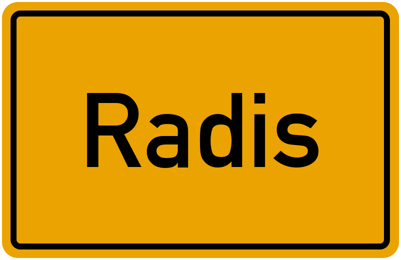 Ortsschild Radis