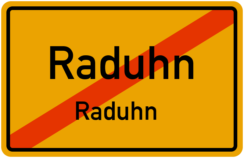 Ortsschild Raduhn
